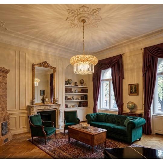 polgari szalon vilagitas kerek kristalycsillar hosszukas kristaly fuggesztek lampa villa luxus elegans.jpg